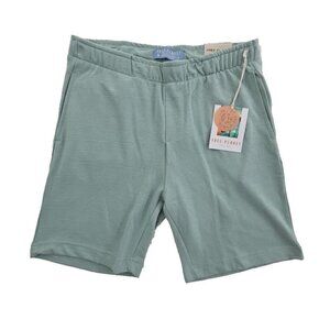 Free Planet Knit Shorts Men's L Avocado Green Drawstring Elastic Sustainability